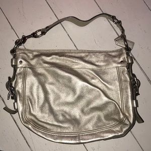 Silver coach bag